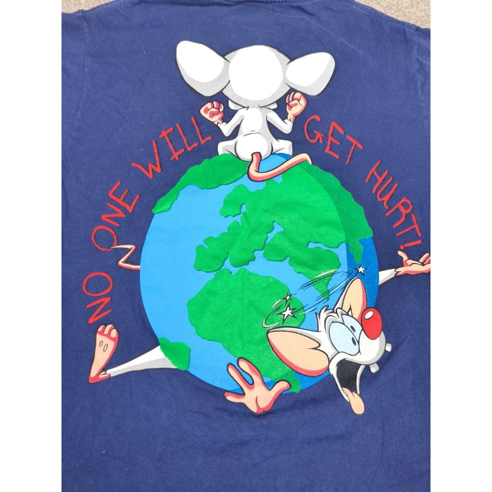 Vintage 1995 Pinky and the Brain T Shirt Warner Bros USA Made Large - Picture 6 of 8